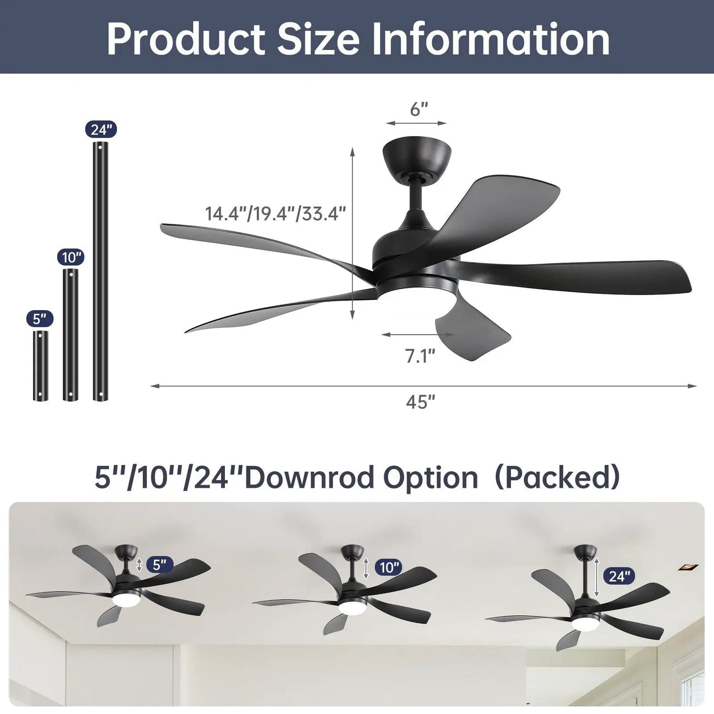 Ceiling Fan with DC Motor and Integrated Light by HouseOfZazla