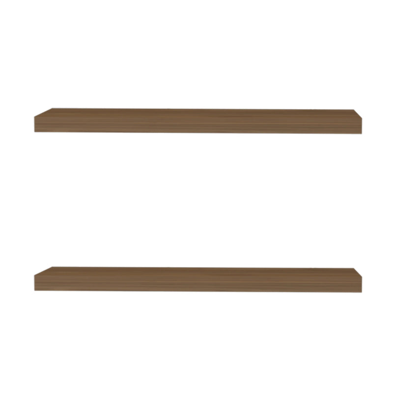 Mahogany Floating Shelf Set of 2 with Minimalist Design - Mahogany, photo 3 of 6