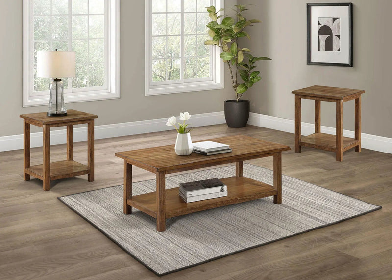 Payne 3-piece Coffee and End Table Set Distressed Brown by Unique Piece Furniture