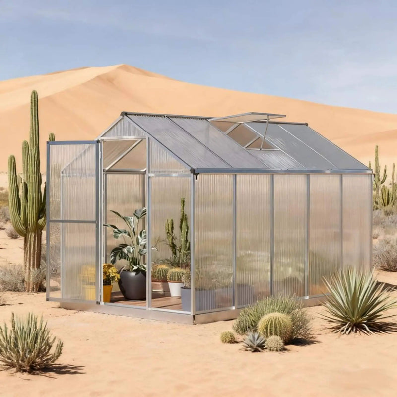 [06X10FT] Large Walk-In Backyard Greenhouse W/ Rainwater Collection System And Roof Vent (SAK93581) by SAKSBY WHOLESALE