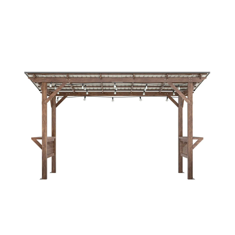 [06X13FT] Alora Durable Outdoor Hardtop BBQ Grill Shelter Gazebo With Shelves (SAK65420) by SAKSBY WHOLESALE