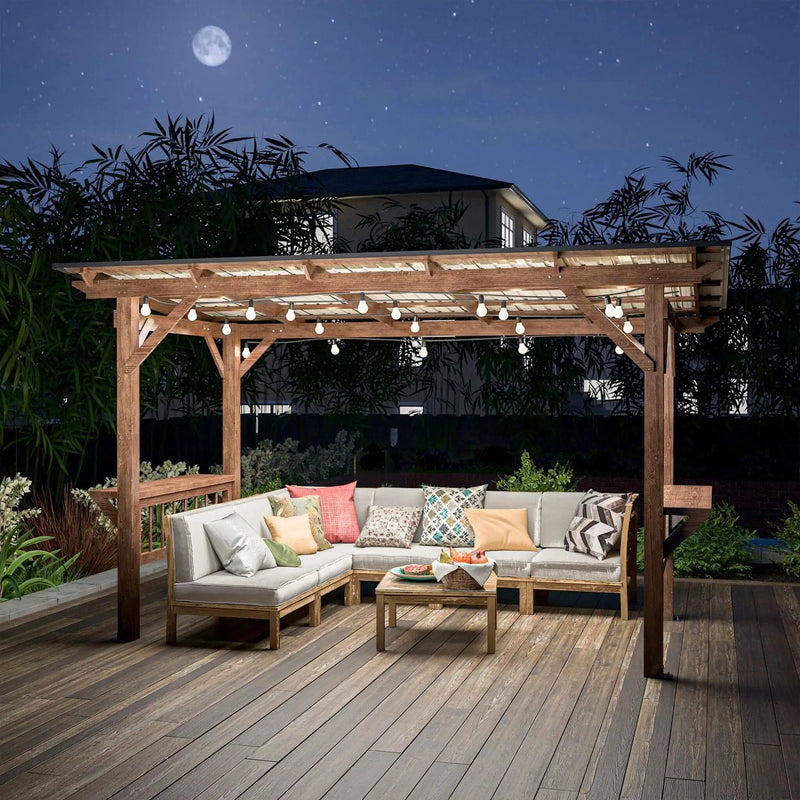 [06X13FT] Alora Durable Outdoor Hardtop BBQ Grill Shelter Gazebo With Shelves (SAK65420) by SAKSBY WHOLESALE