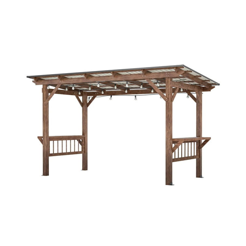 [06X13FT] Alora Durable Outdoor Hardtop BBQ Grill Shelter Gazebo With Shelves (SAK65420) by SAKSBY WHOLESALE