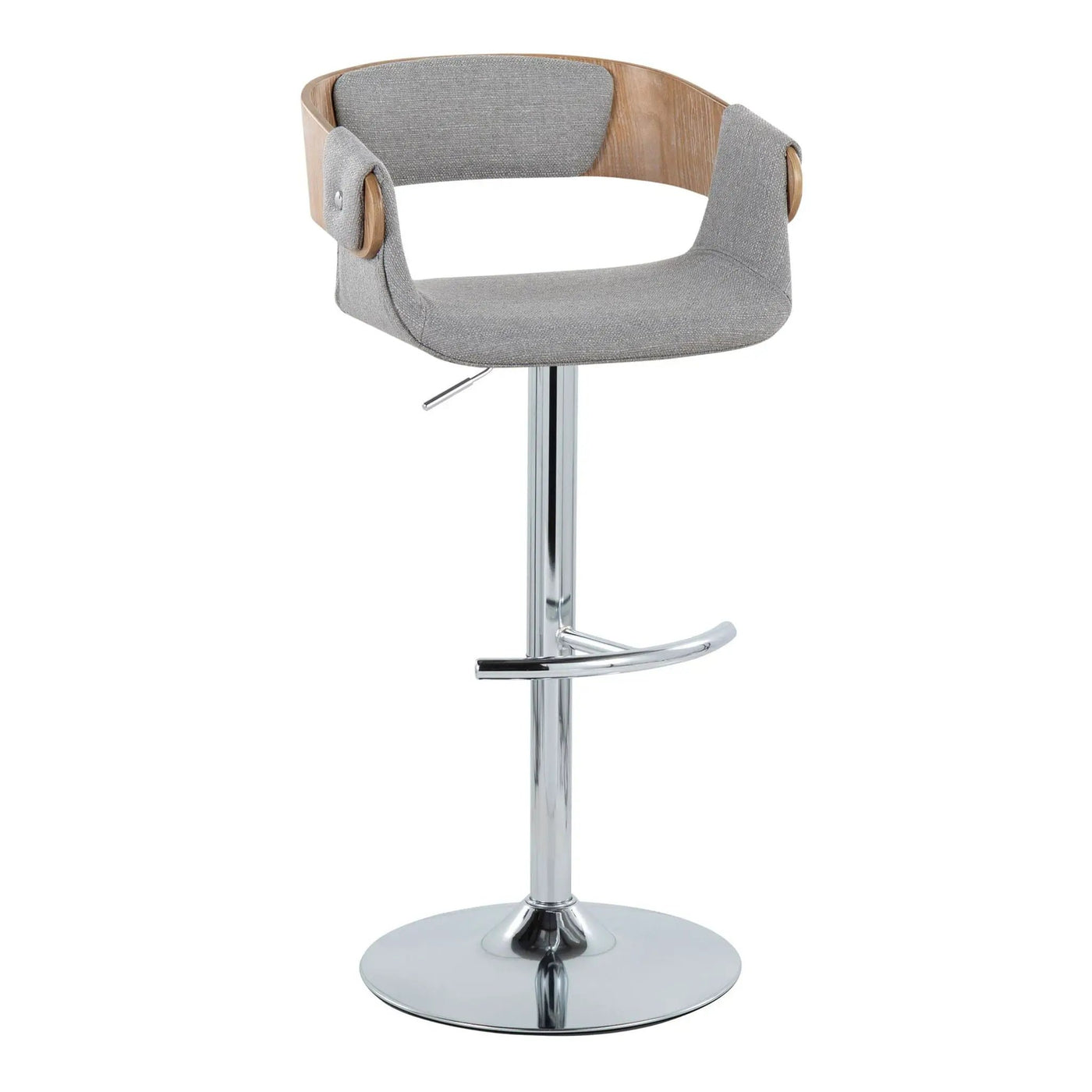 Elisa - Mid Century Modern Adjustable Barstool With Swivel With Rounded T Footrest (Set of 2) by HouseOfZazla
