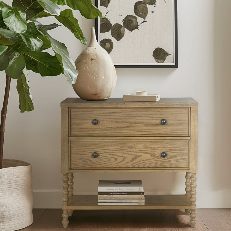 2 Drawer Accent Chest with Spacious Storage - Natural, photo 2 of 10
