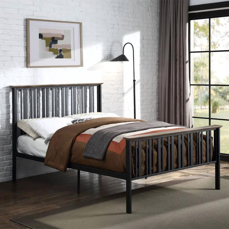 Zudora - Full Bed - Antique Oak & Black by Unique Piece Furniture