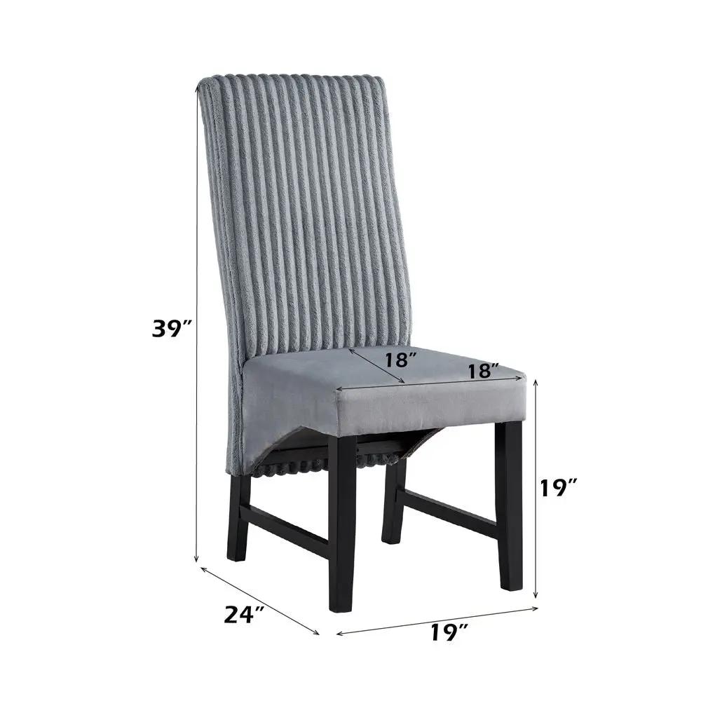 Kini - Side Chair (Set of 2) - Gray Corduroy & Black by Unique Piece Furniture