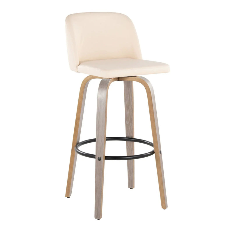 Toriano - Fixed Height Contemporary Barstool With Swivel With Round Footrest (Set of 2) by Unique Piece Furniture