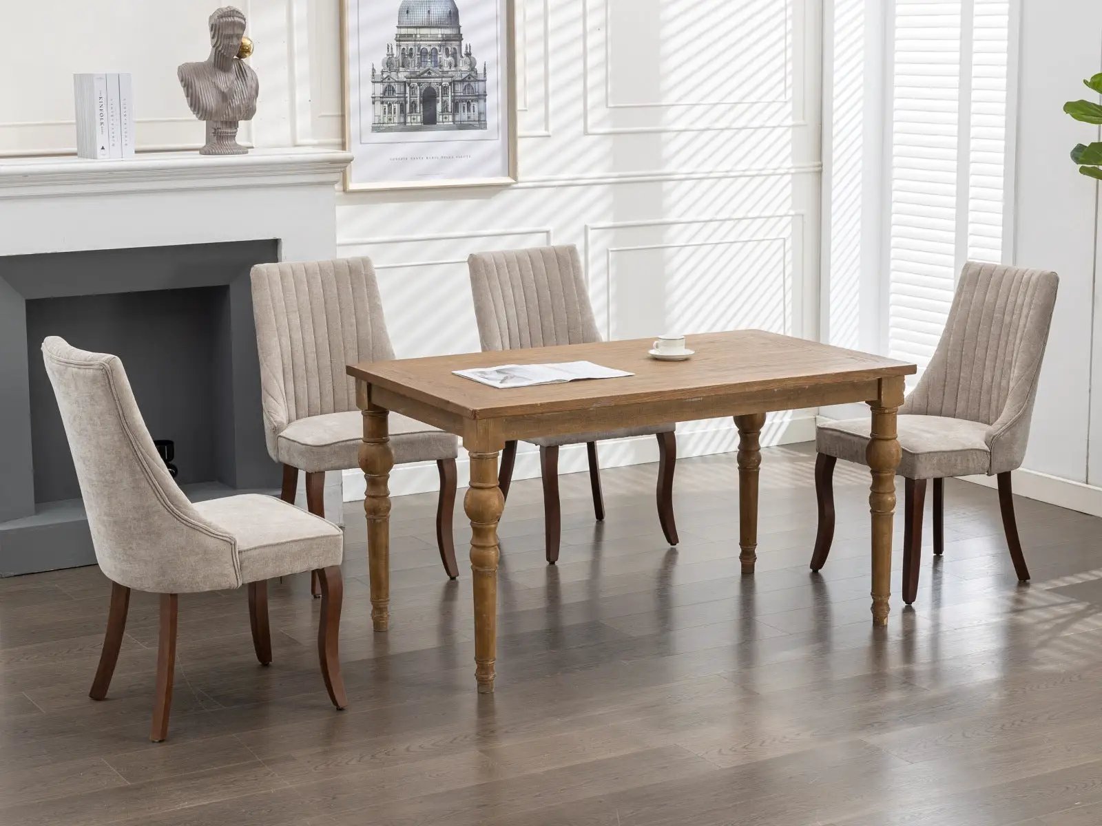 Set of 2 Rayon Cloth Flocking Linen Dining Chairs by BLAKHOM