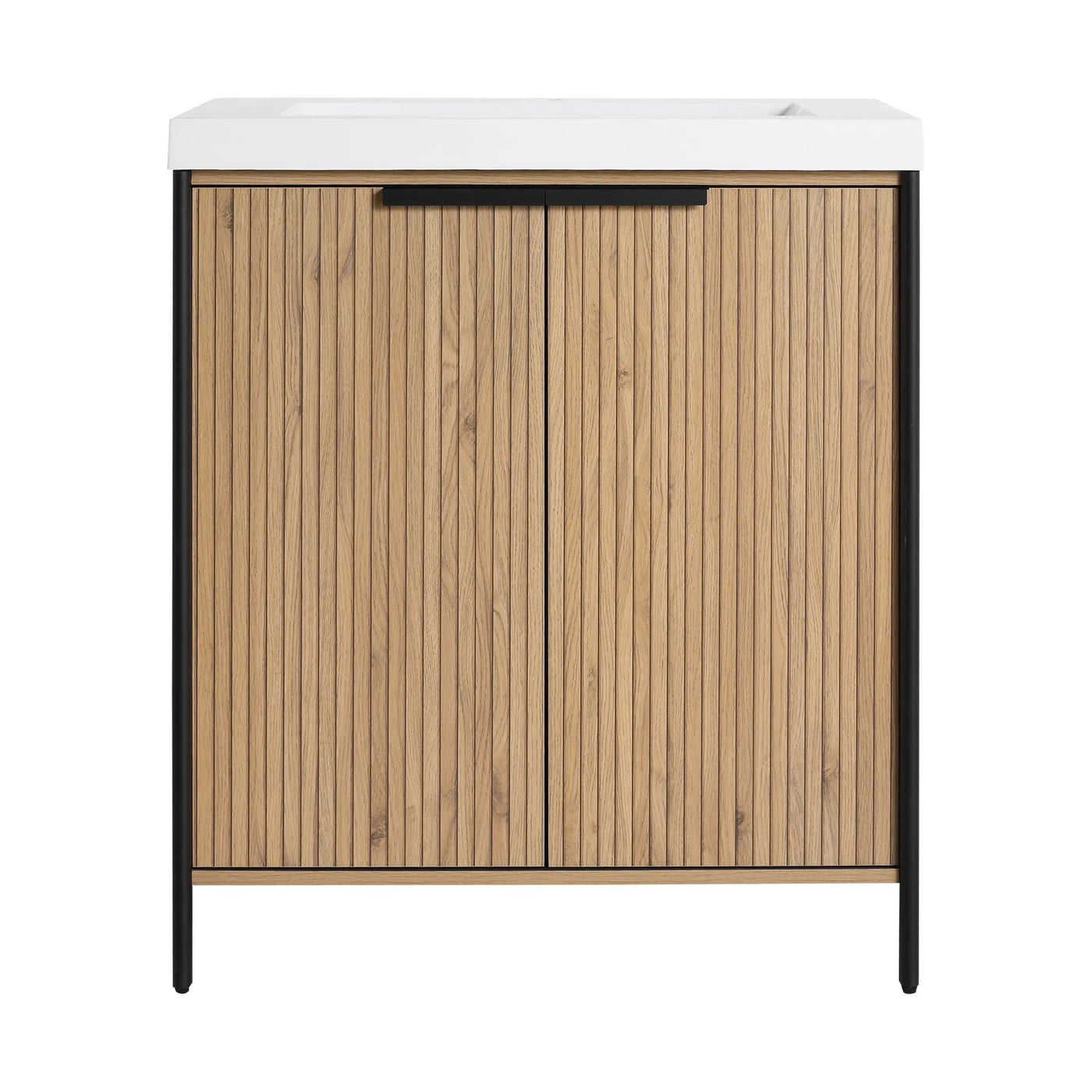 Modern Freestanding Bathroom Vanity With Resin Sink & Soft Close Cabinet Doors by HouseOfZazla