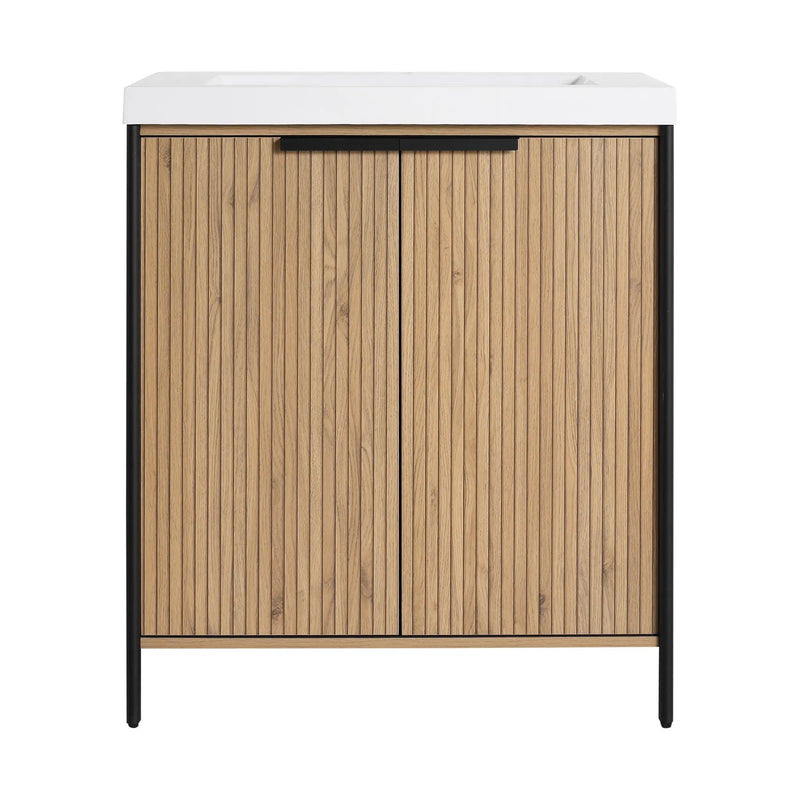 Modern Freestanding Bathroom Vanity With Resin Sink & Soft Close Cabinet Doors by Unique Piece Furniture