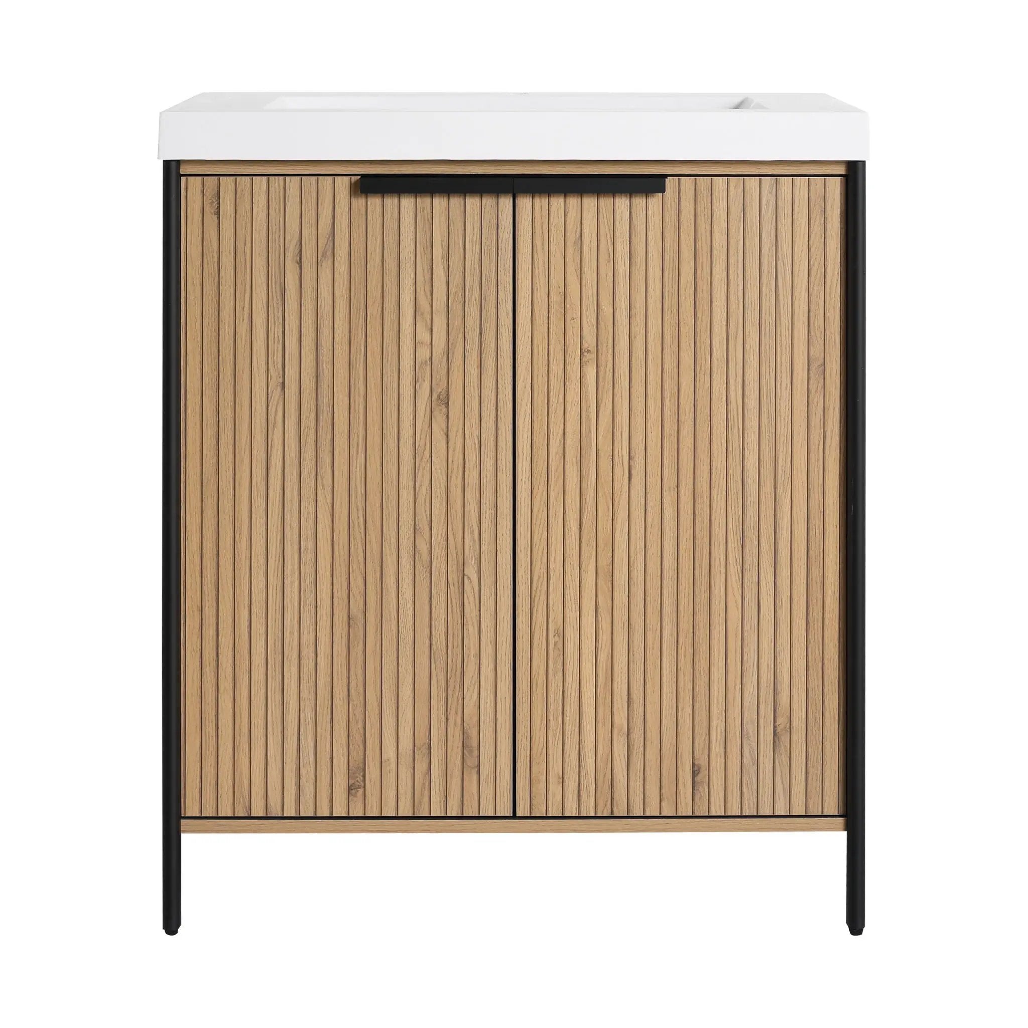 Modern Freestanding Bathroom Vanity With Resin Sink & Soft Close Cabinet Doors by Unique Piece Furniture