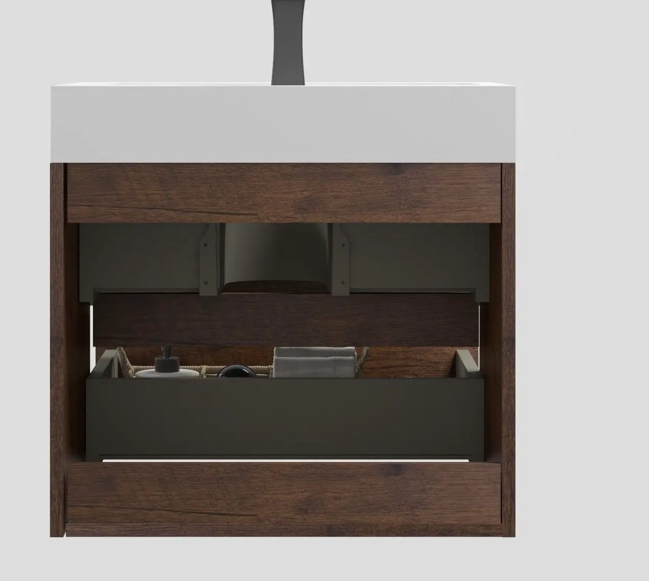 Alice - Bathroom Vanity Wall Mounted With Sink, Large Storage Floating Bathroom Vanity For Modern Bathroom, One-Piece Sink Basin Without Drain And Faucet by Unique Piece Furniture