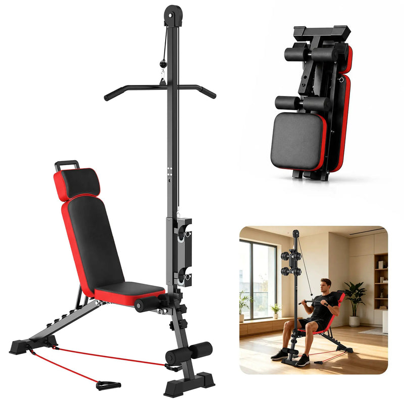 Multi-Functional Weight Bench with Pulley System and Adjustable Backrest by HouseOfZazla