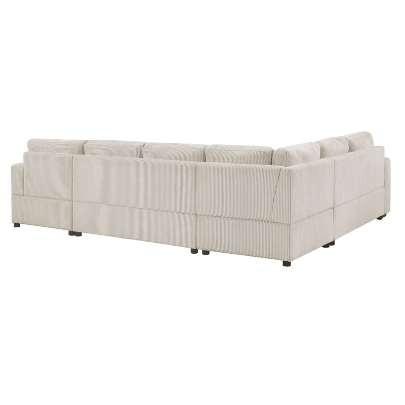 Oversized Sectional U-Shaped Sofa With Chaise Lounge And Three Soft Throw Pillows by HouseOfZazla