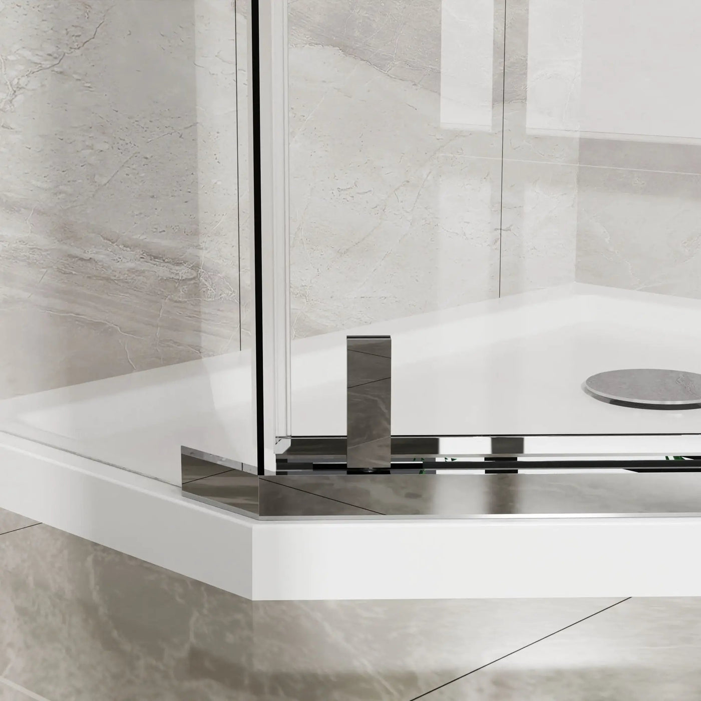 Durable Hardware Neo Angle Frameless Shower Door With Acrylic Base Combo by HouseOfZazla