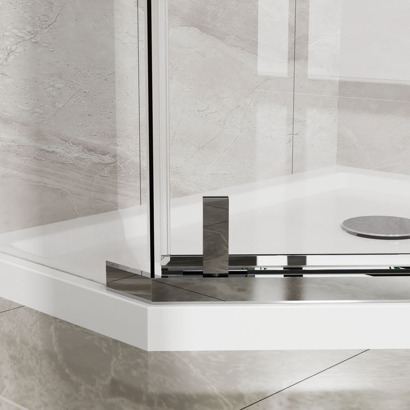 Durable Hardware Neo Angle Frameless Shower Door With Acrylic Base Combo by HouseOfZazla