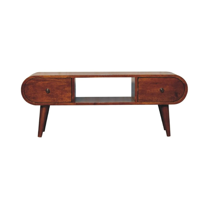 Solid Wood Circular TV Unit by Unique Piece Furniture