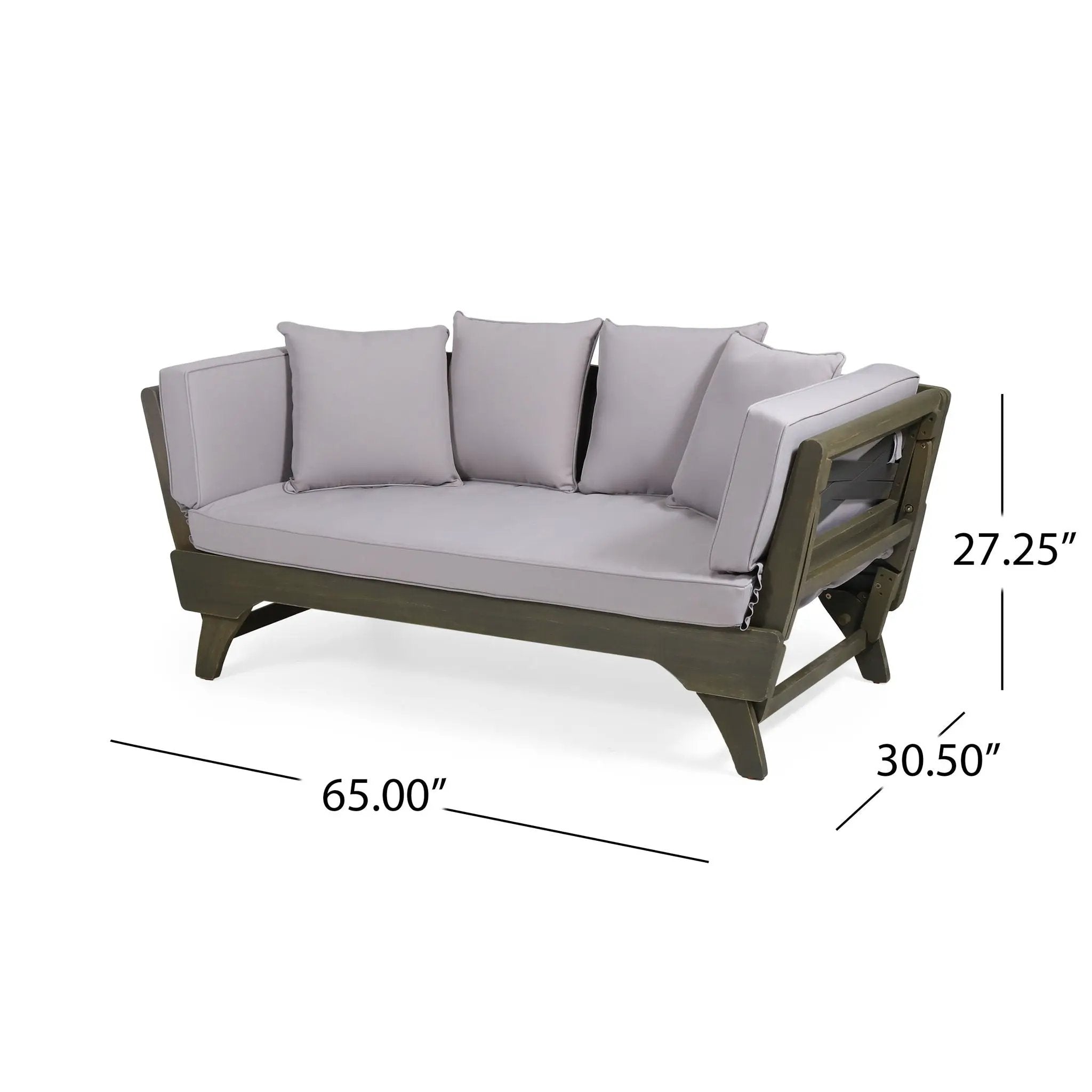 Outdoor Acacia Wood Expandable Daybed With Cushions by HouseOfZazla