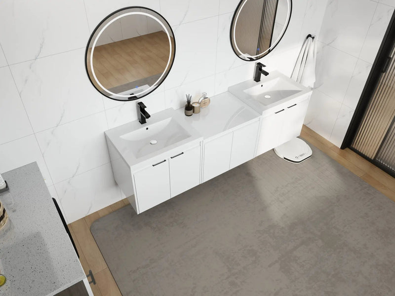 72" Bathroom Vanity With Resin Sink, Soft Close Doors and 1-Side Cabinet by HouseOfZazla
