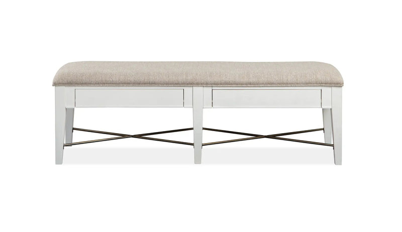 Heron Cove - Bench With Upholstered Seat - Chalk White by Unique Piece Furniture