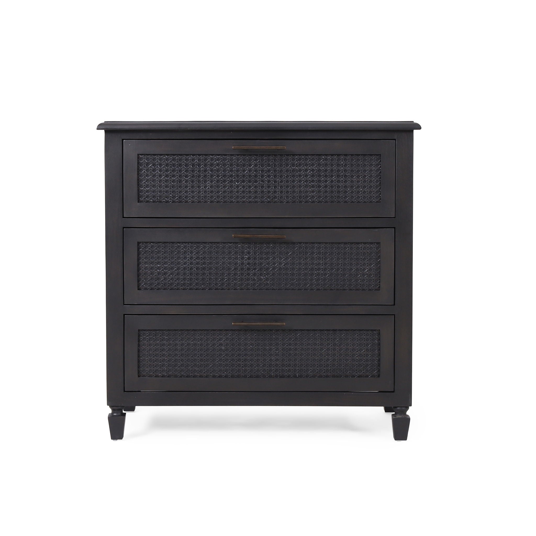 Newell Cane 3 Drawer Dresser - Dark Gray by HouseOfZazla