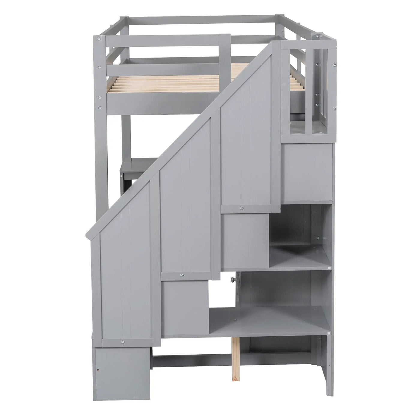 Loft Bed With L Shaped Desk, Drawers, Cabinet, And Storage Staircase by HouseOfZazla