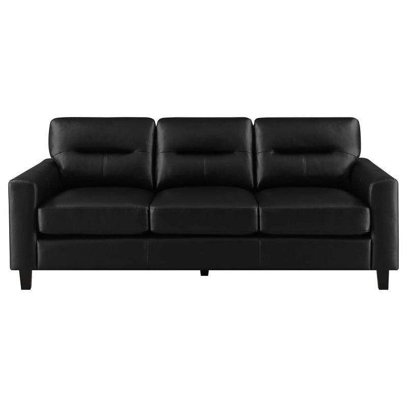Scotland 2-piece Faux Leather Upholstered Sofa Set Black by Unique Piece Furniture