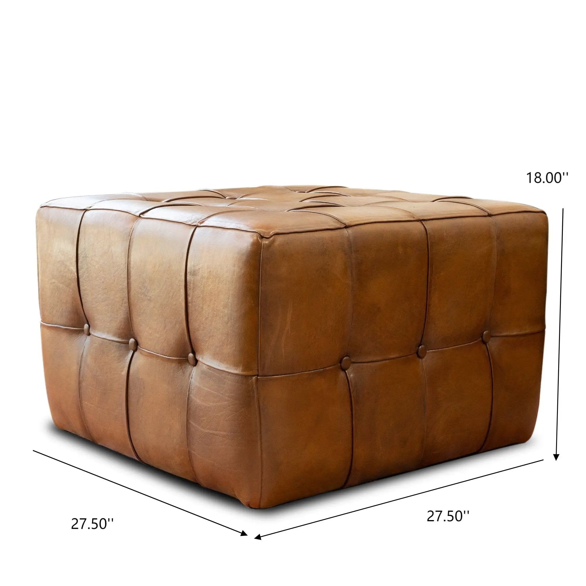 Benjiro - Square Ottoman - Tan by HouseOfZazla