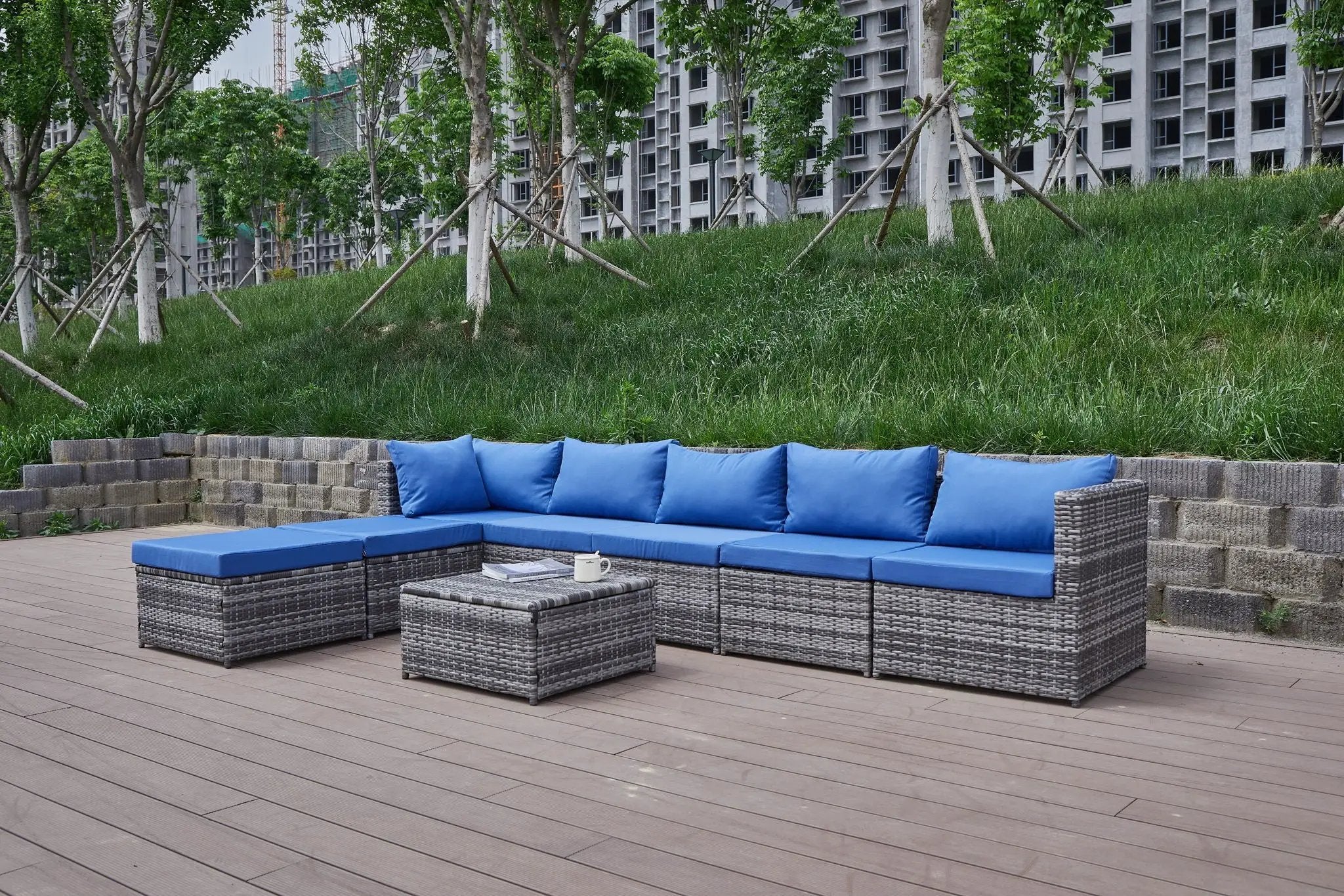 Patio Sofa With Cushions by Unique Piece Furniture