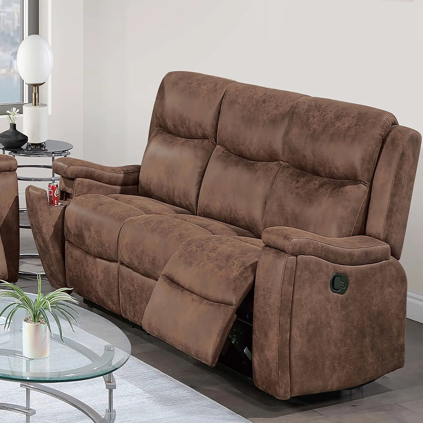Modern Manual Motion Living Room Set & Hidden Cup Holders by HouseOfZazla