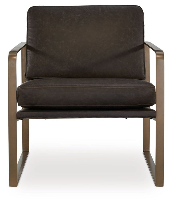 Bradett - Accent Chair - Dark Brown / Gold Finish, photo 2 of 7