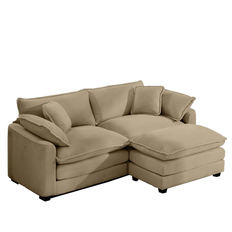 Modern Oversized Modular Cushion Sofa With Ottoman, Low Back, Deep Seating Sofa Set by Unique Piece Furniture
