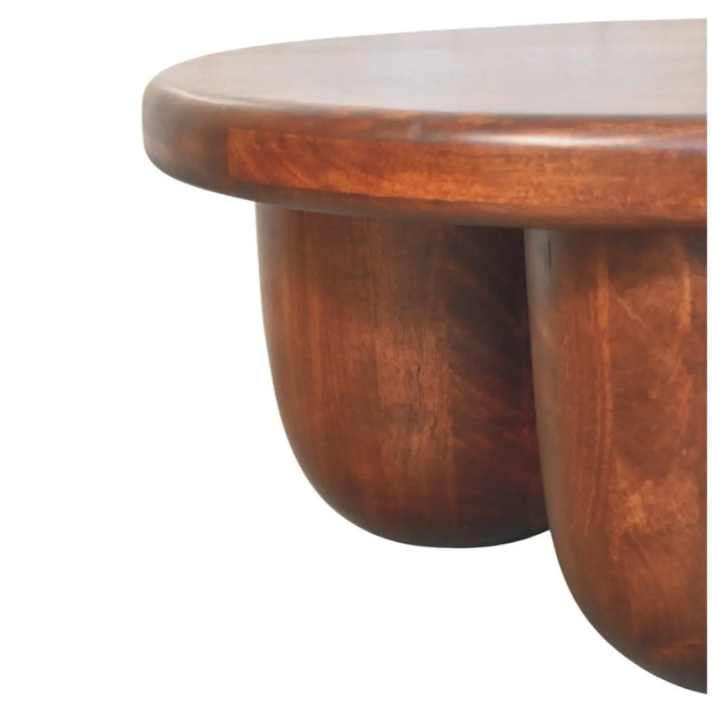 Solid Wood Clara Sculpted Coffee Table by HouseOfZazla