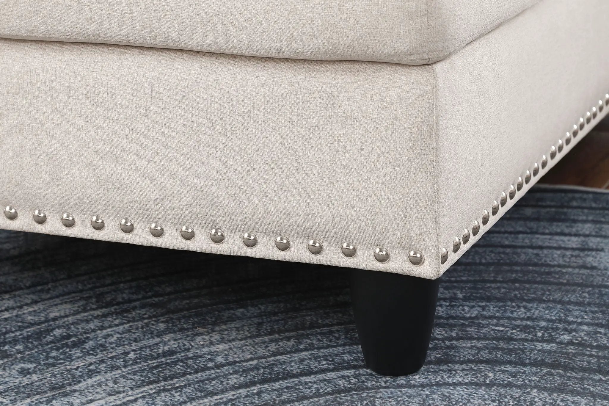 Alger - Wide Left Hand Facing Sofa & Chaise With Ottoman - Beige by Unique Piece Furniture