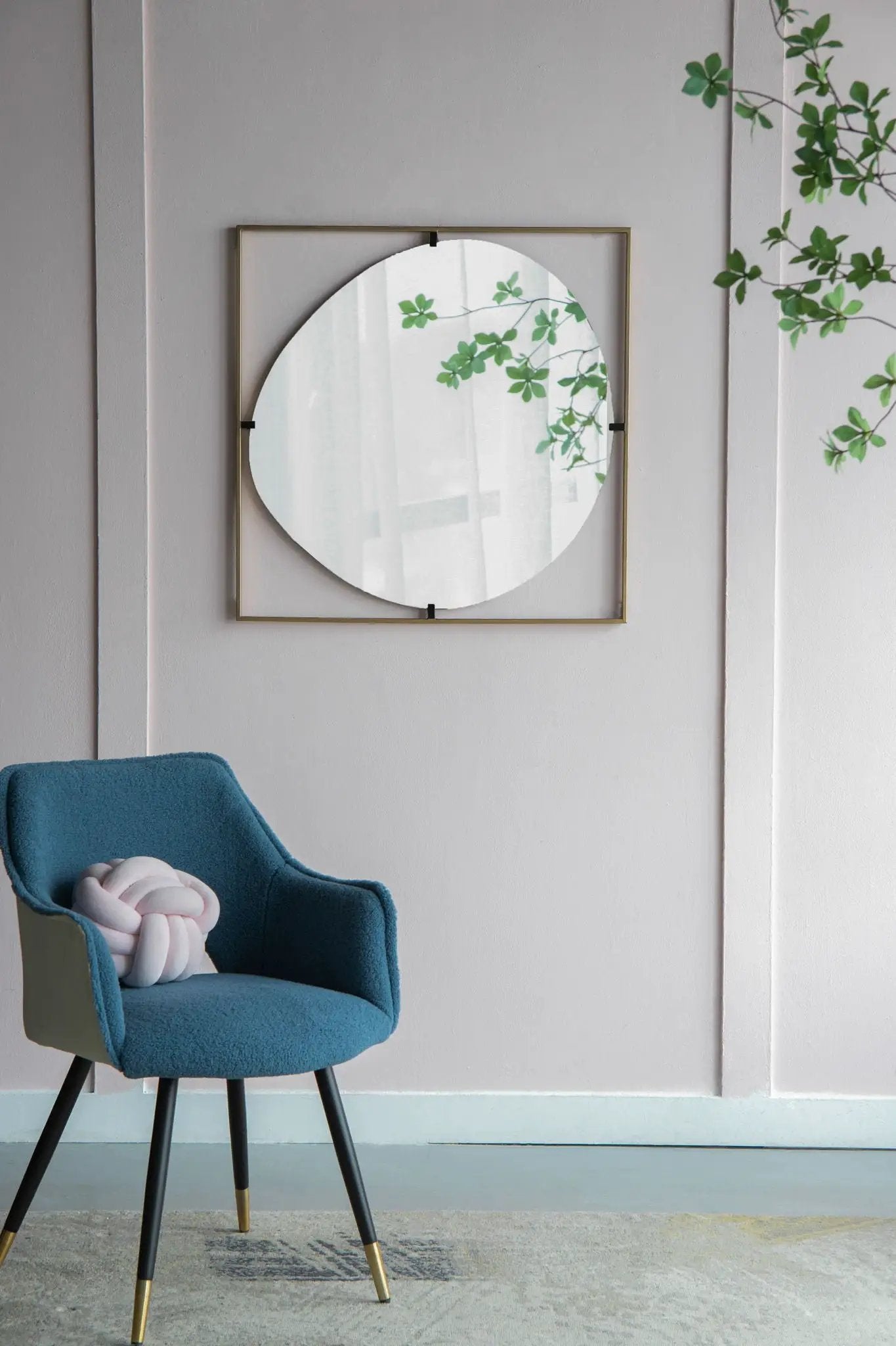 Poppy Mirror With Metal Frame Contemporary Design For Bathroom, Entryway Wall Decor by HouseOfZazla
