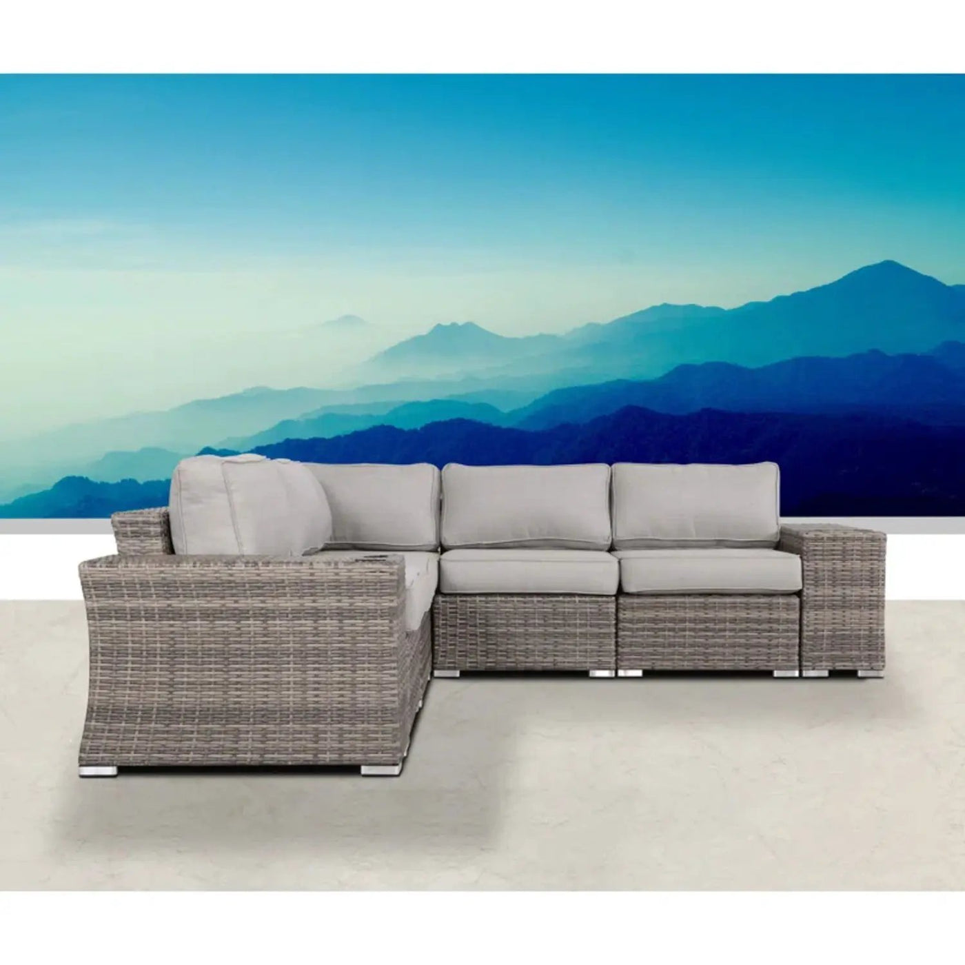 Rattan Sectional Sofa Set With Cushions by HouseOfZazla