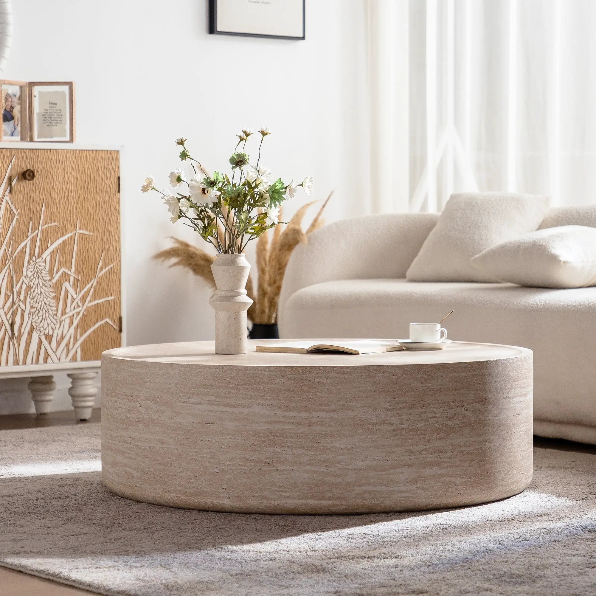 39.37" Round Coffee Table with Mars Pattern by HouseOfZazla