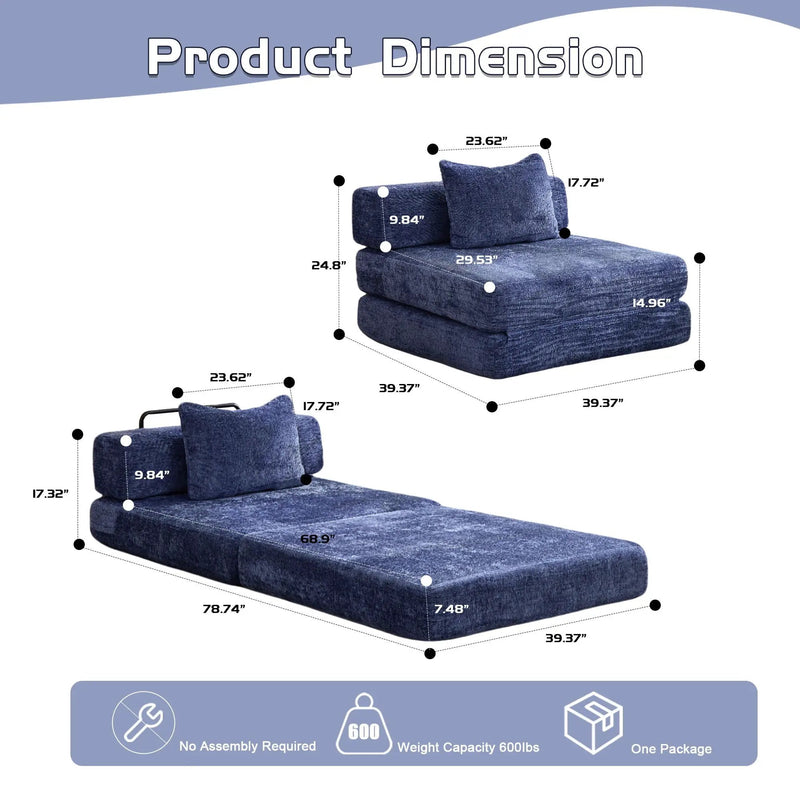 Convertible Floor Sofa Bed With Fixed Shape Frame For Living Room by Unique Piece Furniture
