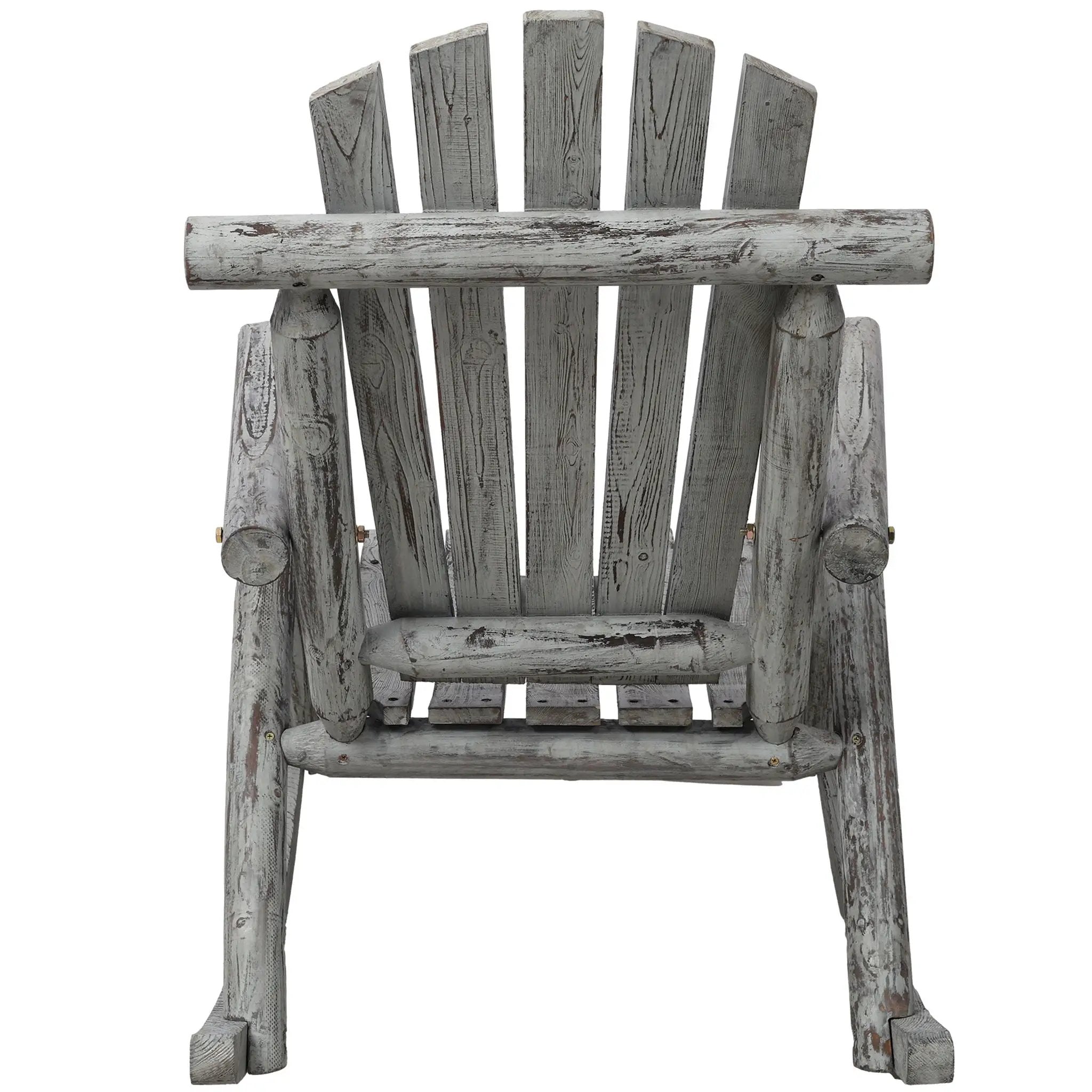 Durable Wooden Porch Rocker, Fir Log Rocking Chair by HouseOfZazla