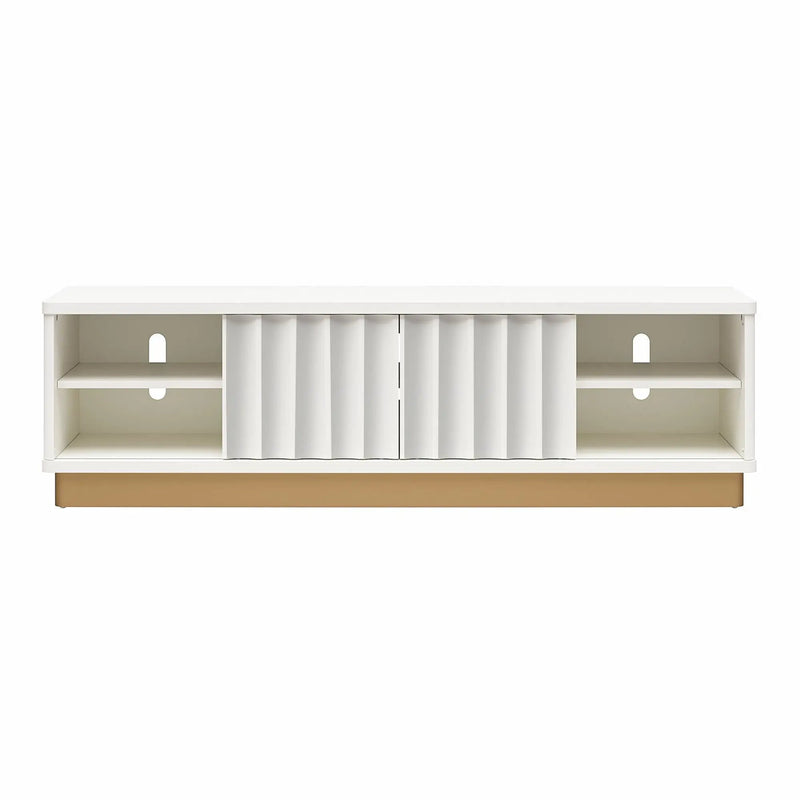 Rene - Scalloped TV Stand For TVs Up To 65" - White by Unique Piece Furniture