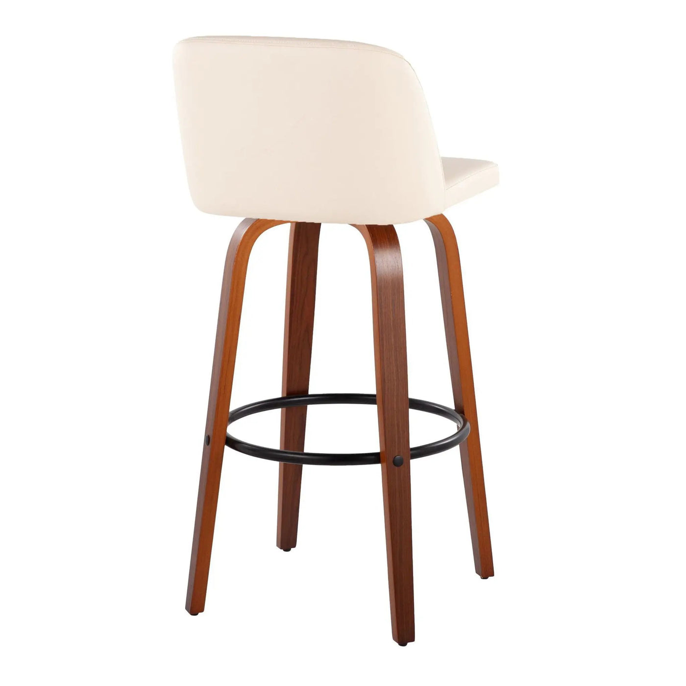 Toriano - Mid Century Modern Fixed Height Barstool Swivel And Round Footrest (Set of 2) by HouseOfZazla
