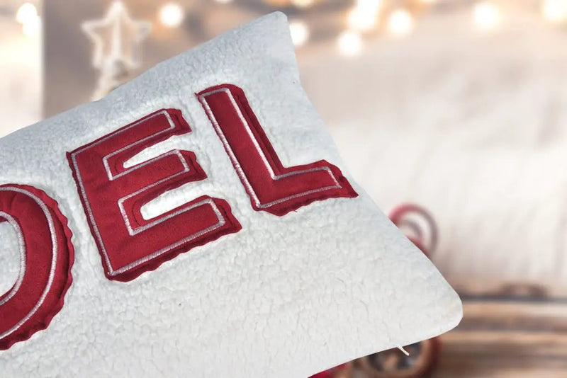 Noel Christmas Throw Pillow with Insert by HouseOfZazla