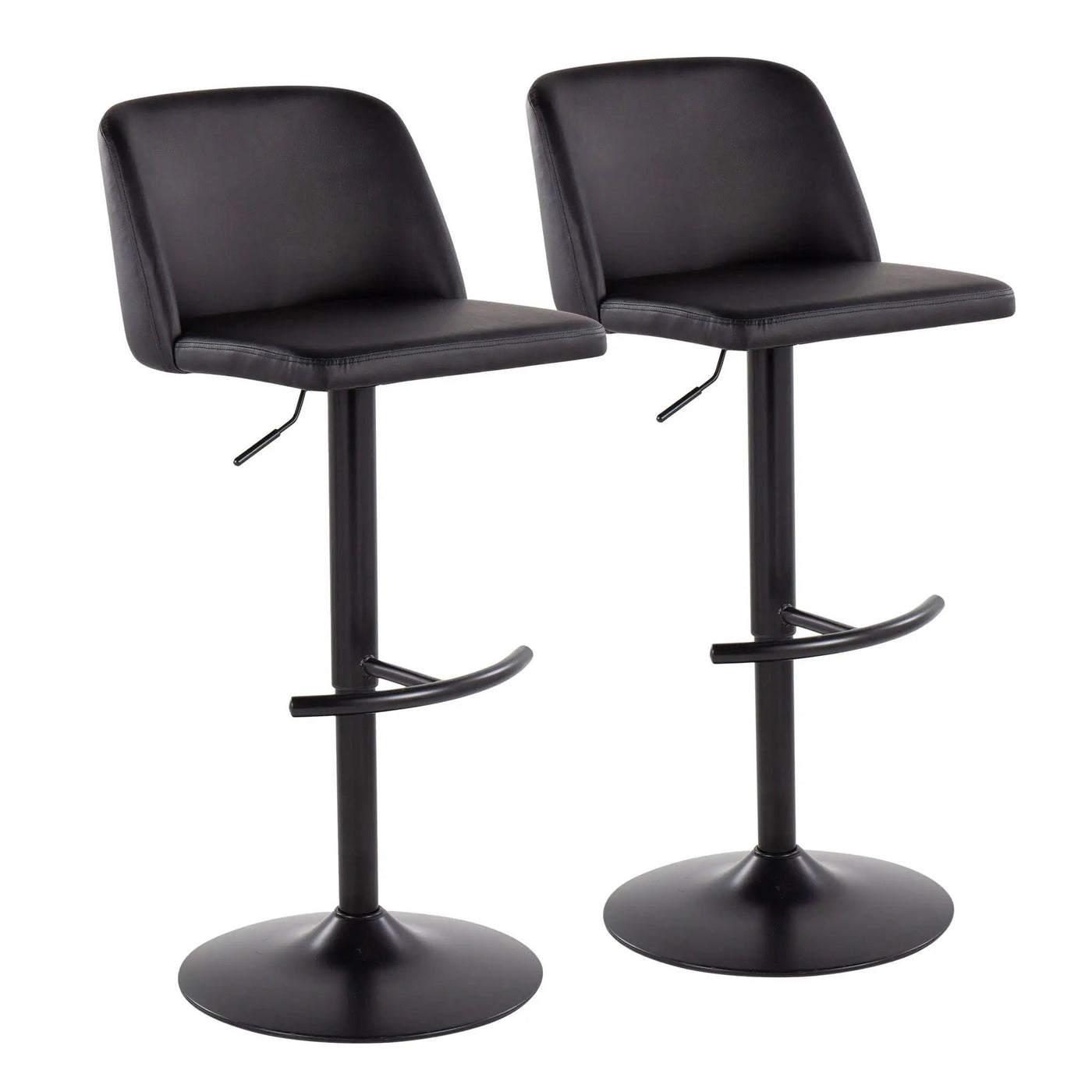 Toriano - Contemporary Adjustable Bar Stool With Rounded T Footrest (Set of 2) by HouseOfZazla