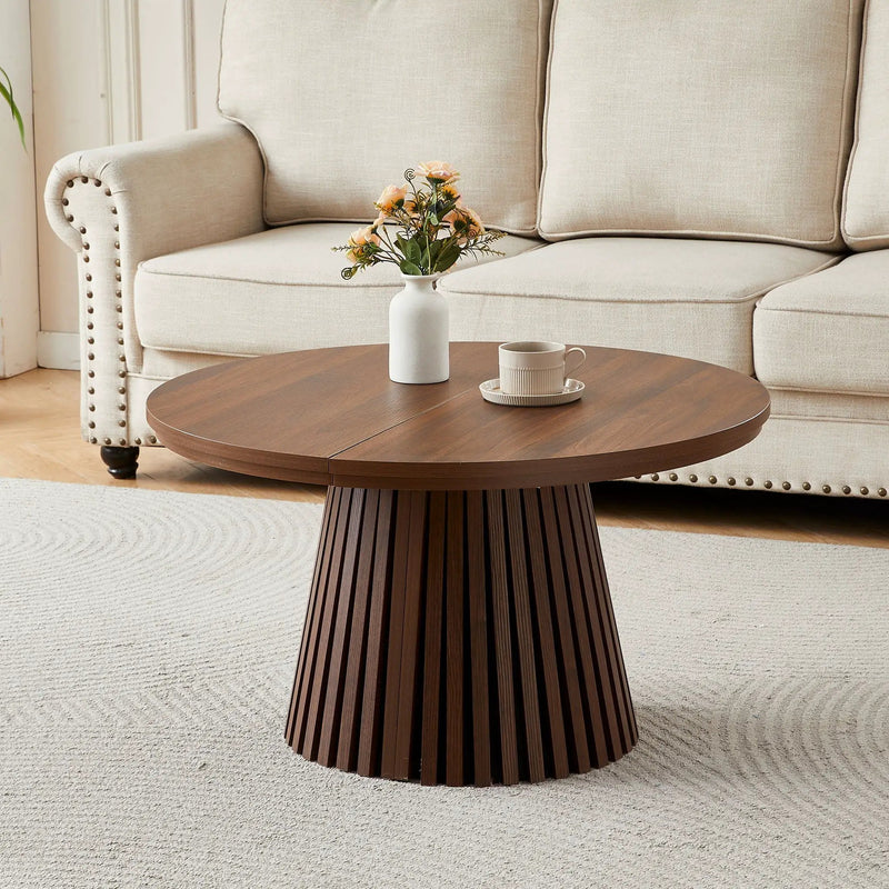 Oval Coffee Table For Living Room - Walnut by HouseOfZazla