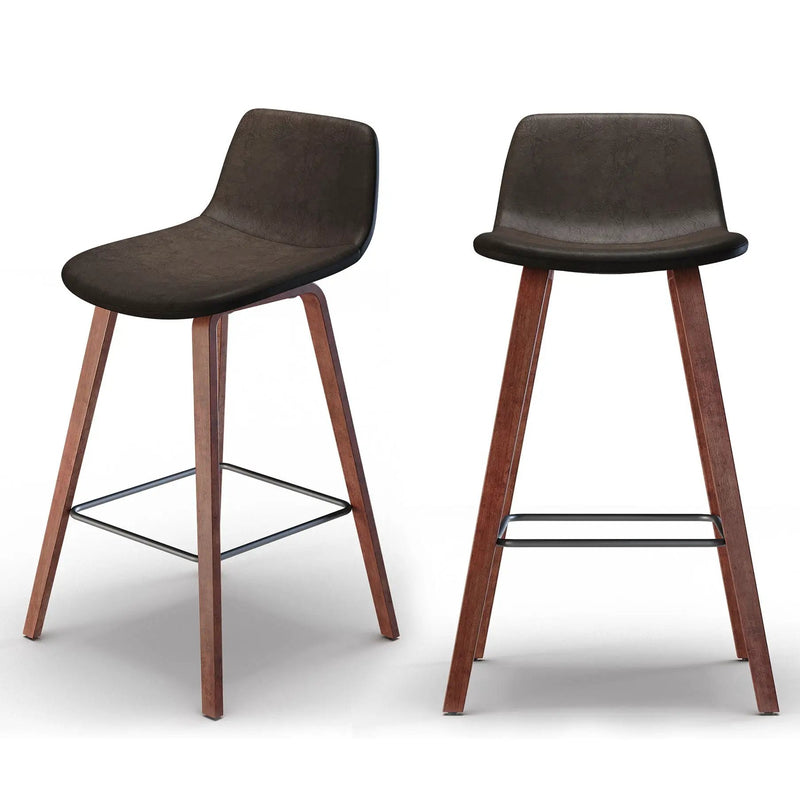 Addy - Counter Stool (Set of 2) - Distressed Brown by HouseOfZazla