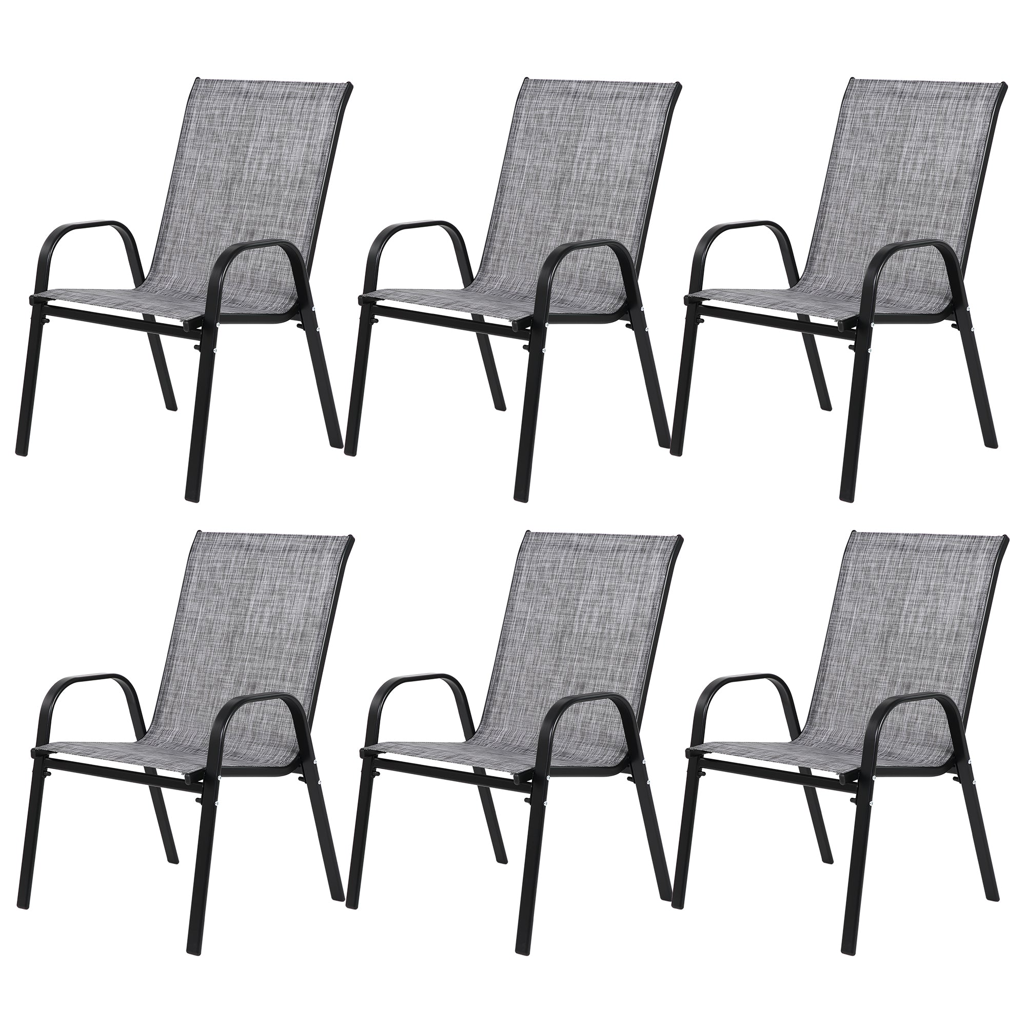 6 Piece Patio Chairs With Breathable Textilene Fabric by HouseOfZazla
