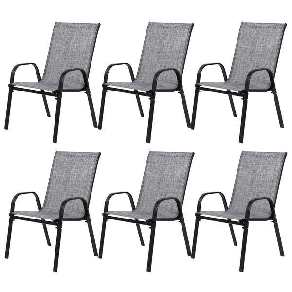 6 Piece Patio Chairs With Breathable Textilene Fabric