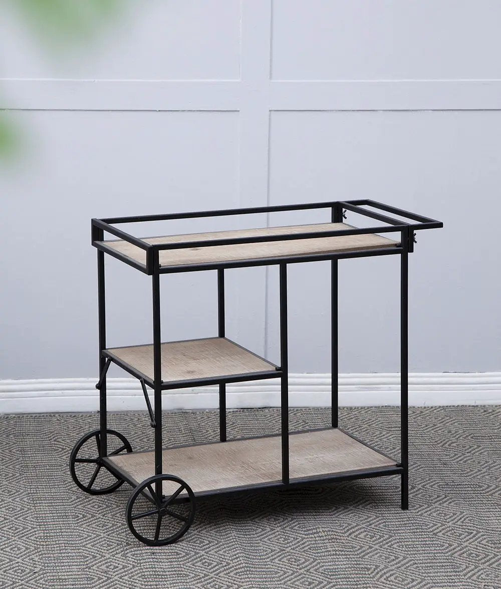 Shelf With Wheel - Black / Brown by HouseOfZazla
