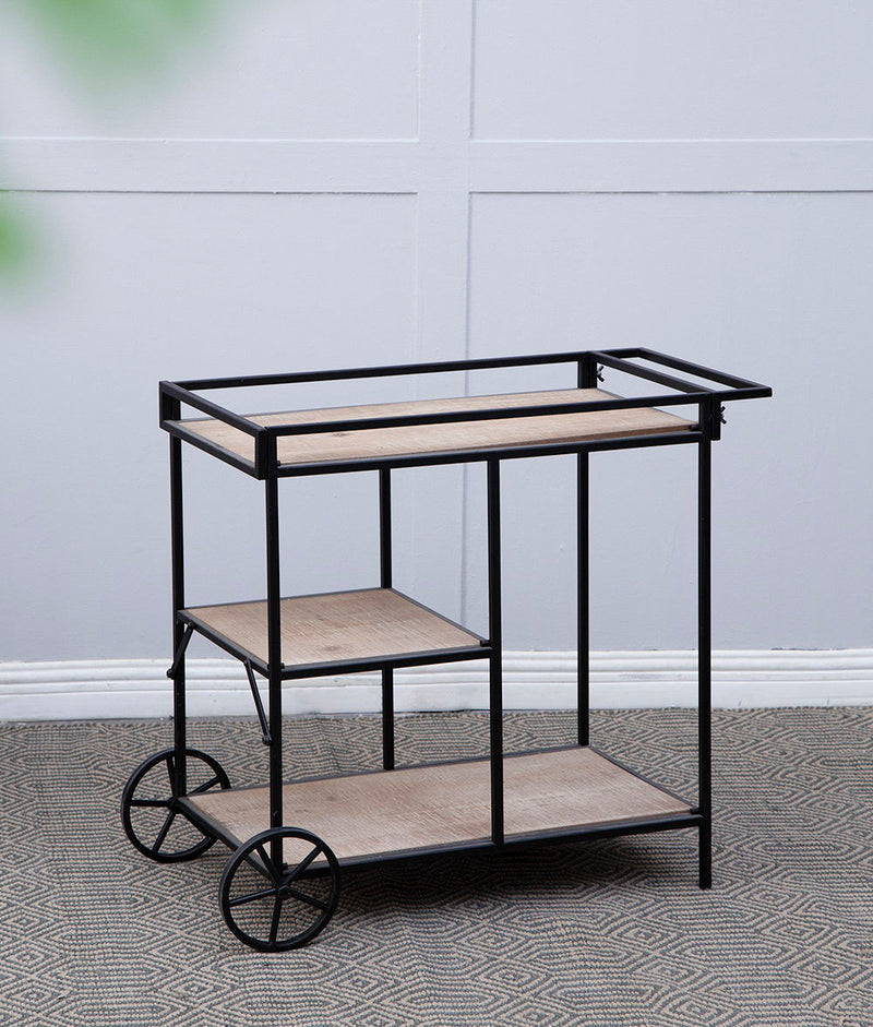 Shelf With Wheel - Black / Brown by HouseOfZazla